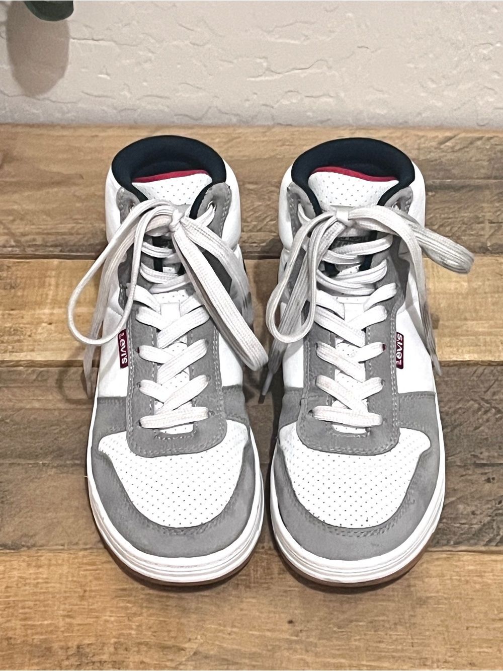 Levi’s Kids Drive Hi Colorblock High Top Sneakers White Gray Size 3M
